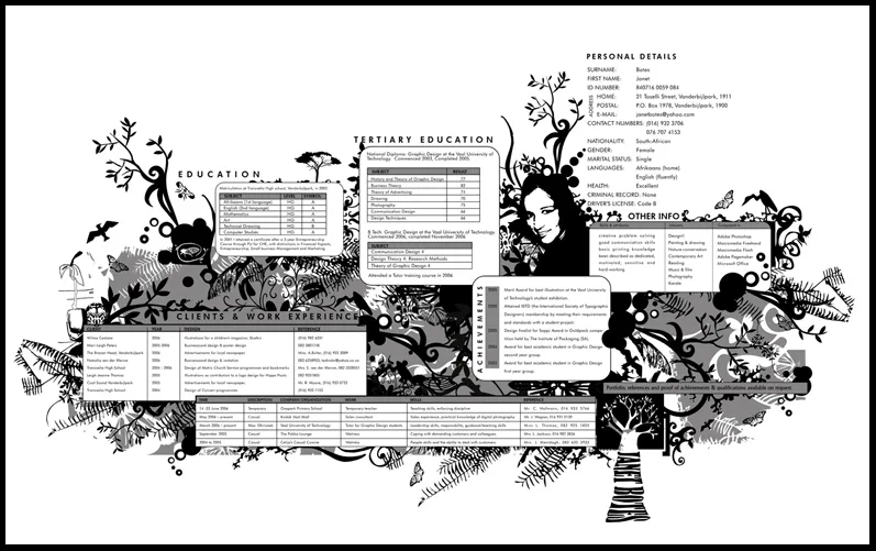 Creatief cv als A2 poster formaat webdesigner