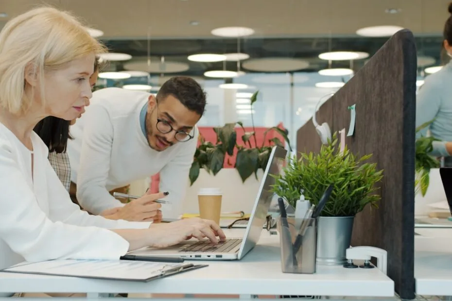 Team werkt samen op kantoor als voorbeeld van aantrekkelijke werkgever in Nederland