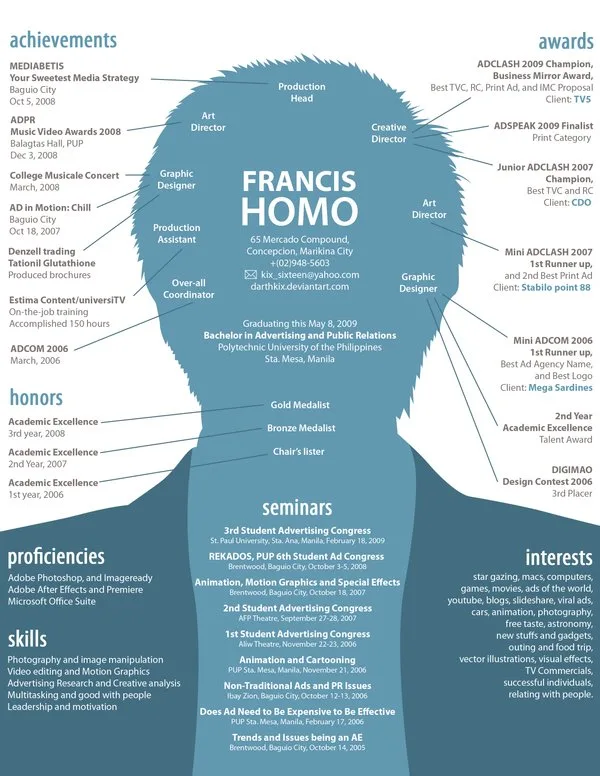 Creatief cv in infographic stijl