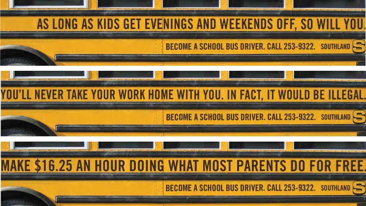 Southland school bus driver recruitment campagne
